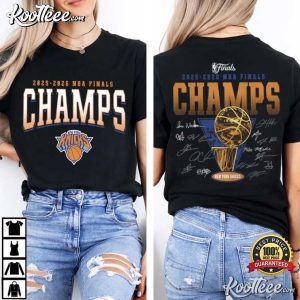 New York Knicks 2026 NBA Champions Trophy Signature T Shirt (2)