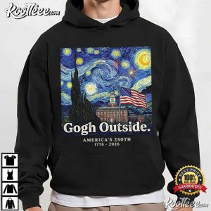 Gogh Outside America 250 1776 2026 Starry Night USA T Shirt (4)