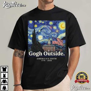 Gogh Outside America 250 1776 2026 Starry Night USA T Shirt (1)