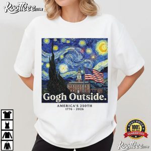 Gogh Outside America 250 1776 2026 Starry Night USA T Shirt (2)