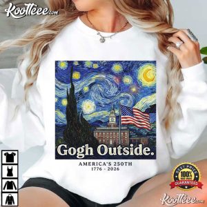 Gogh Outside America 250 1776 2026 Starry Night USA T Shirt (3)