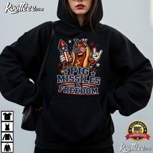 Pig Missiles And Freedom 4th Of July Hotdog Patriotic BBQ T Shirt (2)