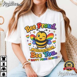 Bee Proud Bee You Pride Cute Rainbow Bumble Bee LGBTQ T Shirt (4)