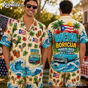Puerto Rico Wepa Boricua Tropical Beach Hawaiian Shirt And Shorts (2)