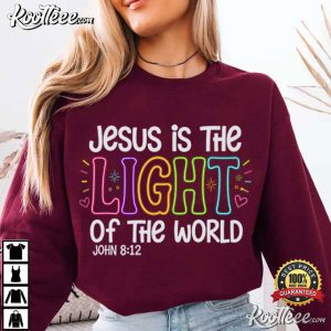 Jesus Is The Light Of The World Christian Neon Faith John 812 T Shirt (3)