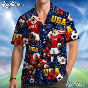 Patriotic USA Eagle Soccer Tropical Football Summer Vacation Hawaiian Shirt (1)
