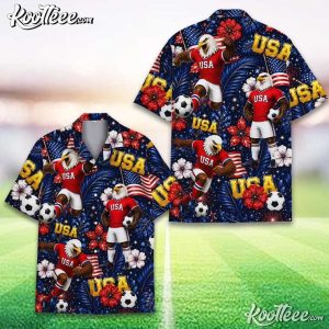 Patriotic USA Eagle Soccer Tropical Football Summer Vacation Hawaiian Shirt (3)