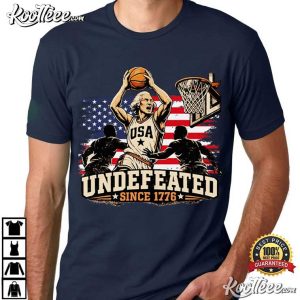 Undefeated Since 1776 Patriotic Basketball Fourth Of July T Shirt (1)