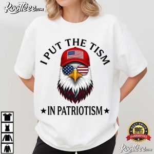 I Put The Tism In Patriotism Vintage American Eagle Flag T Shirt (4)