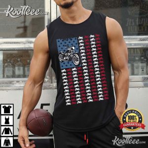Motocross Biker USA Patriotic 4th Of July Vintage American Flag T Shirt (4)