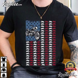 Motocross Biker USA Patriotic 4th Of July Vintage American Flag T Shirt (1)