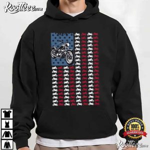 Motocross Biker USA Patriotic 4th Of July Vintage American Flag T Shirt (3)