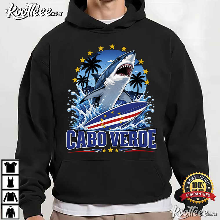 Cape Verde Flag Shark Roots Heritage Island Pride T-Shirt Cape Verde Flag Shark Roots Heritage Island Pride T-Shirt