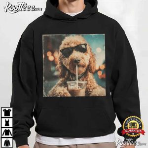 Dog Lover Funny Drinking Iced Coffee Prehistoric Meme Graphic T Shirt (3)