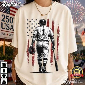 Patriotic Baseball Player American Flag Sports T-Shirt Patriotic Baseball Player American Flag Sports T Shirt (2)
