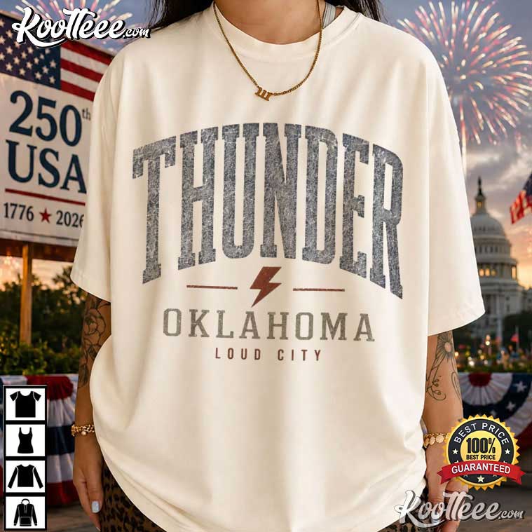 Oklahoma City Thunder Vintage Loud City Basketball T-Shirt Oklahoma City Thunder Vintage Loud City Basketball T-Shirt