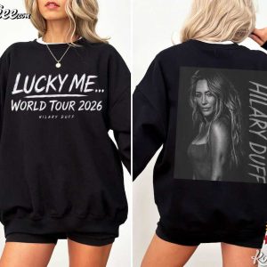Hilary Duff Fan Merch Lucky Me World Tour Music Lovers T-Shirt Hilary Duff Fan Merch Lucky Me World Tour Music Lovers T Shirt (1)