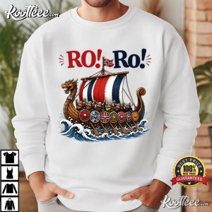 Norway Viking Longship Ro Ro Norse Football T Shirt (2)