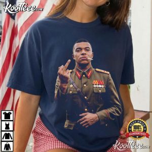 Dictator Mbappe Middle Finger Propaganda Style Football Graphic T Shirt (4)