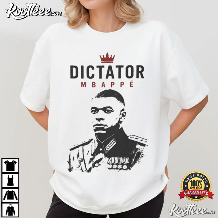 Dictator Kylian Mbappe Admiral General Propaganda Style Football T-Shirt Dictator Kylian Mbappe Admiral General Propaganda Style Football T-Shirt