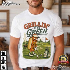 Grillin On The Green Hot Dog Golf Lover T Shirt (1)