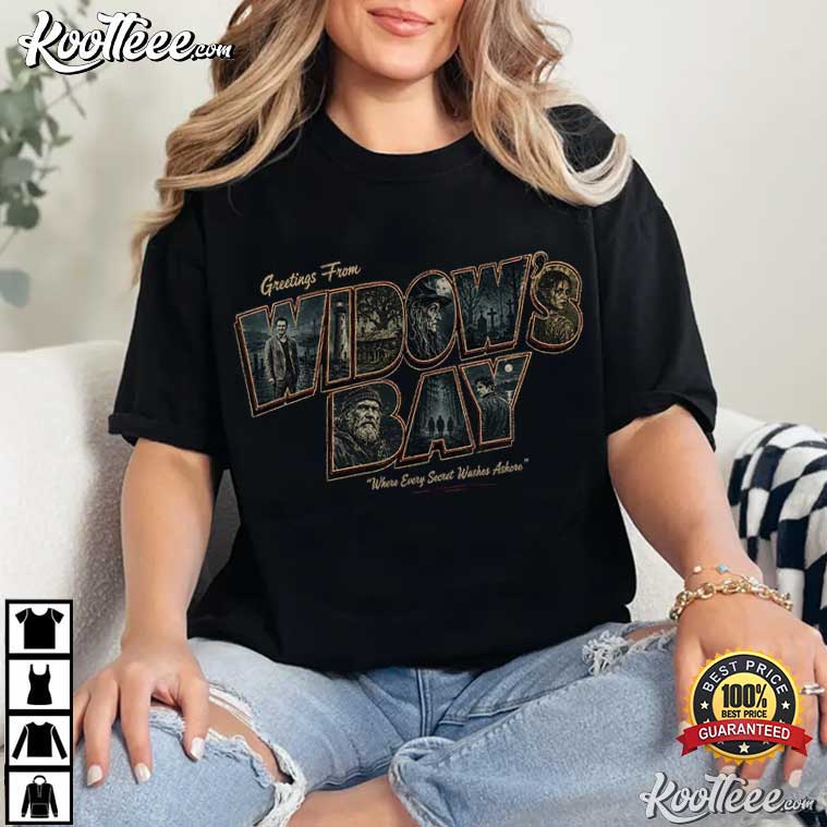 Greetings From Widow’s Bay Vintage Coastal Horror Movie T-Shirt Greetings From Widow’s Bay Vintage Coastal Horror Movie T-Shirt