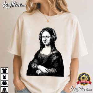 Mona Lisa Bass Face Funny DJ Music Lovers T Shirt (1)