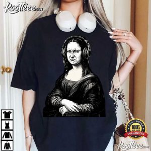 Mona Lisa Bass Face Funny DJ Music Lovers T Shirt (2)