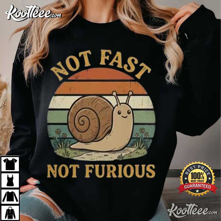 Not Fast Not Furious Funny Snail Pace Cute Vintage Sunset Slow Living T-Shirt Not Fast Not Furious Funny Snail Pace Cute Vintage Sunset Slow Living T-Shirt