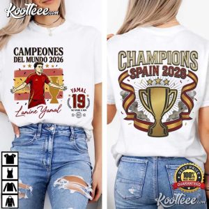 Spain 2026 World Cup Champions Lamine Yamal Football Fan T-Shirt Spain 2026 World Cup Champions Lamine Yamal Football Fan T Shirt (2)