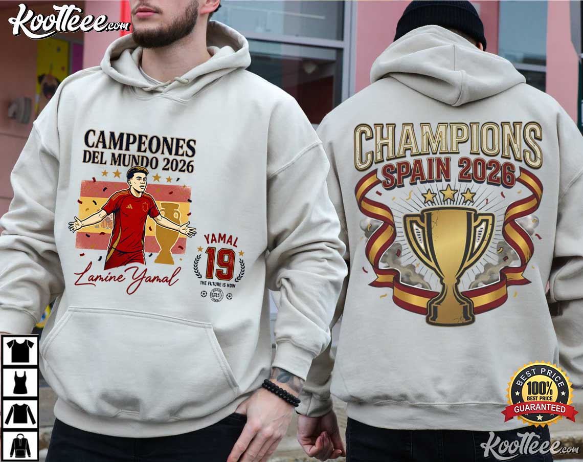 Spain 2026 World Cup Champions Lamine Yamal Football Fan T-Shirt Spain 2026 World Cup Champions Lamine Yamal Football Fan T-Shirt