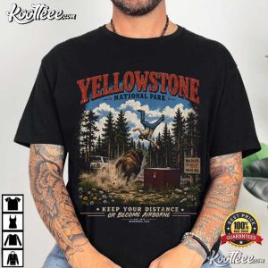 Yellowstone National Park Bison Attack T Shirt (1)