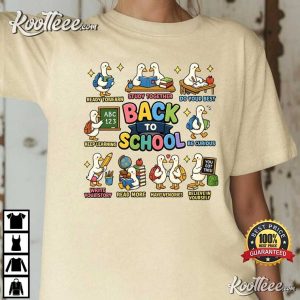 Back To School Goose Teacher Student Gift T Shirt (1)