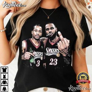 Allen Iverson And LeBron James Vintage Philadelphia Basketball T Shirt (2)