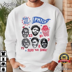 Phila Basketball Funny Face Ring The Bell Embiid James Brown Maxey T-Shirt Phila Basketball Funny Face Ring The Bell Embiid James Brown Maxey T Shirt (2)