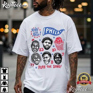 Phila Basketball Funny Face Ring The Bell Embiid James Brown Maxey T-Shirt Phila Basketball Funny Face Ring The Bell Embiid James Brown Maxey T Shirt (3)