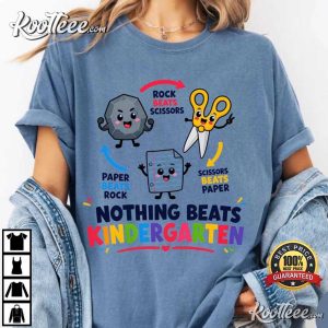 Nothing Beats Kindergarten Rock Paper Scissors Kids Comfort Colors T Shirt (4)