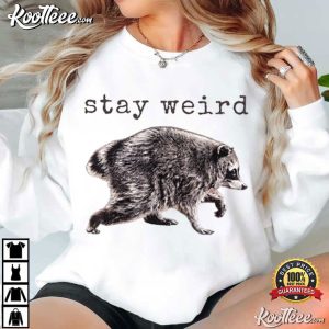 Stay Weird Funny Timothy Raccoon Seattle Short Spine T Shirt (4)