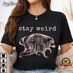 Stay Weird Funny Timothy Raccoon Seattle Short Spine T Shirt (1)