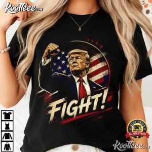 Trump Fight Patriotic USA American Flag Custom T Shirt (4)