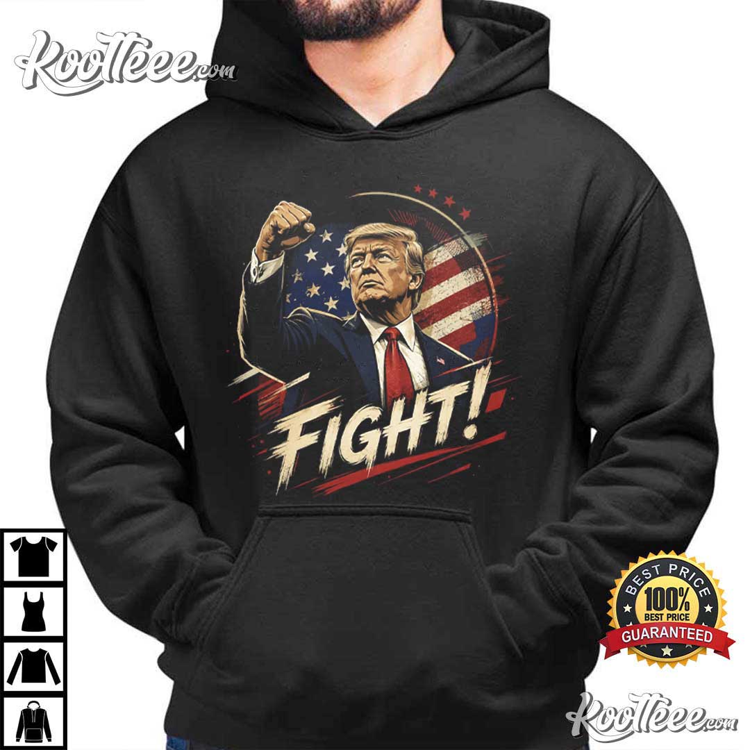Trump Fight Patriotic USA American Flag Custom T-Shirt Trump Fight Patriotic USA American Flag Custom T-Shirt