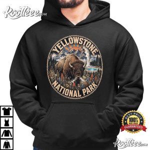 Yellowstone National Park Vintage Bison Art T Shirt (4)