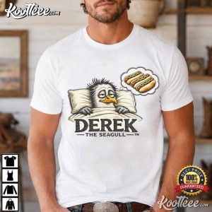 Derek The Seagull Hot Dog Dreaming Funny Bird T Shirt (1)