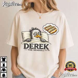 Derek The Seagull Hot Dog Dreaming Funny Bird T Shirt (3)