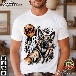 Halloween Ghost German Shepherd Selfie Boo Dog Spooky T-Shirt Halloween Ghost German Shepherd Selfie Boo Dog Spooky T Shirt (1)