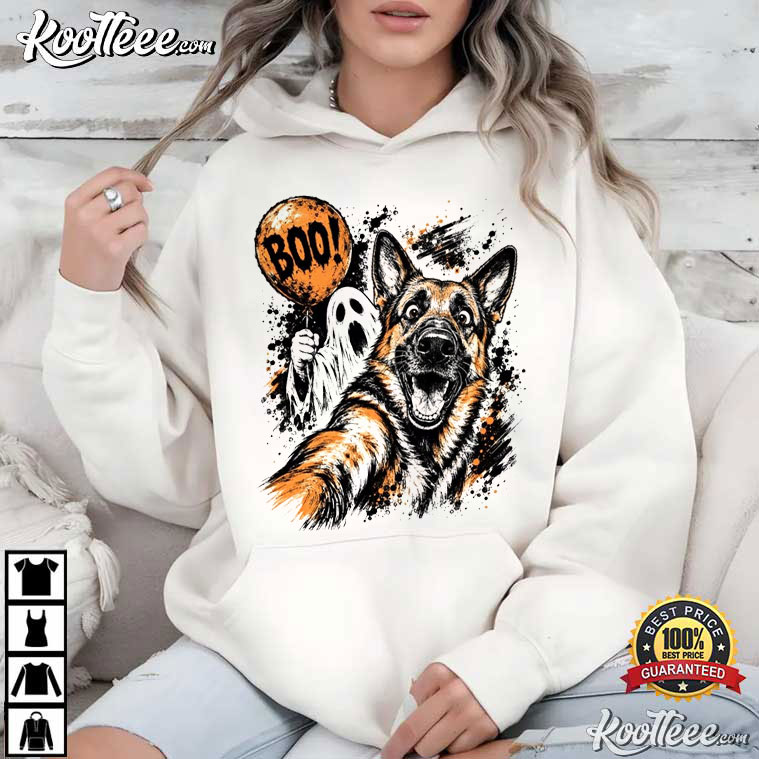 Halloween Ghost German Shepherd Selfie Boo Dog Spooky T-Shirt Halloween Ghost German Shepherd Selfie Boo Dog Spooky T-Shirt