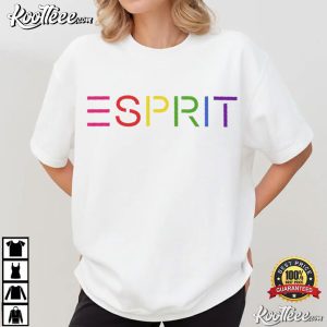 Esprit Rainbow Logo Vintage Vibe T-Shirt Esprit Rainbow Logo Vintage Vibe T Shirt (1)