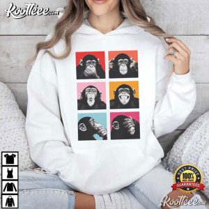 Pop Art Monkeys Color Block Chimpanzee T Shirt (4)