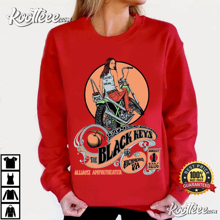 The Black Keys Richmond Allianz Amphitheater Rock Music T-Shirt The Black Keys Richmond Allianz Amphitheater Rock Music T-Shirt
