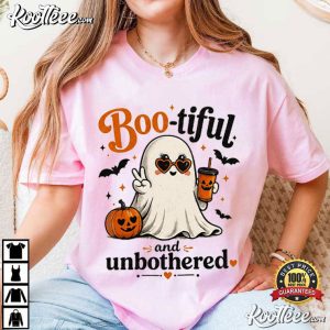 Boo-tiful And Unbothered Halloween Cute Ghost Pumpkin T-Shirt Boo tiful And Unbothered Halloween Cute Ghost Pumpkin T Shirt (4)